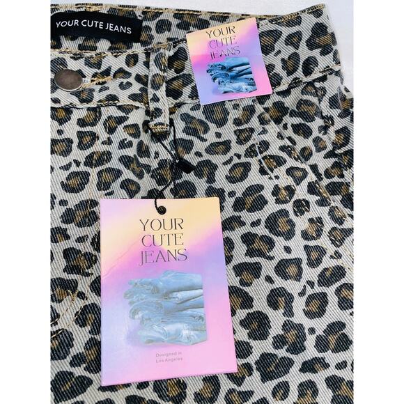 NWT Your Cute Jeans Girl's Cargo Jeans in Animal Print - Wide Leg - Size 7 - Picture 4 of 9